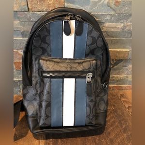 Coach West Pack In Signature Canvas With Varsity Stripe